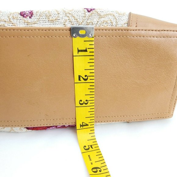 Womens Cream Red Embroidered Adjustable Shoulder Strap Baguette Handbag … - Picture 10 of 14